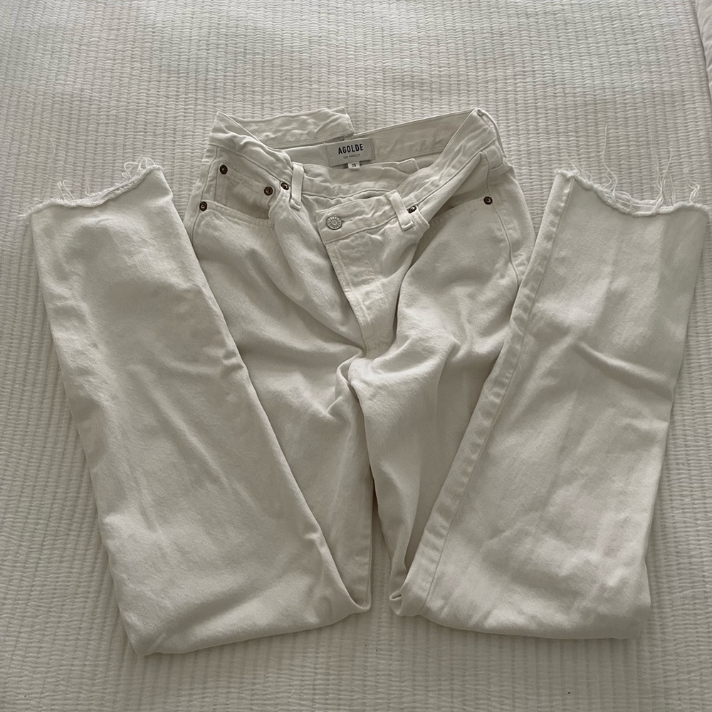 Agolde Criss Cross White Jeans 25